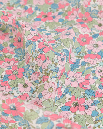 Tissu Liberty Fabrics@ Garden Melody - Dahlia Dream Rose - Mercerine