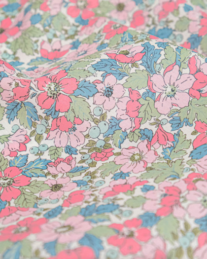 Tissu Liberty Fabrics@ Garden Melody - Dahlia Dream Rose - Mercerine