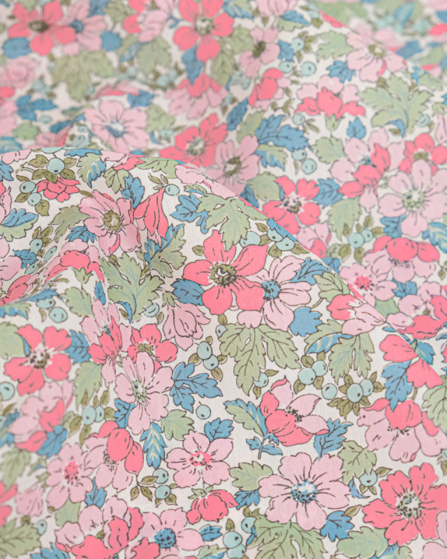Tissu Liberty Fabrics@ Garden Melody - Dahlia Dream Rose - Mercerine