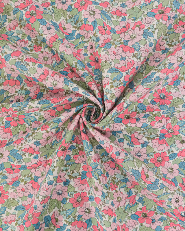 Tissu Liberty Fabrics@ Garden Melody - Dahlia Dream Rose - Mercerine