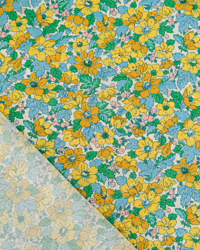 Tissu Liberty Fabrics@ Garden Melody - Dahlia Dream Jaune - Mercerine