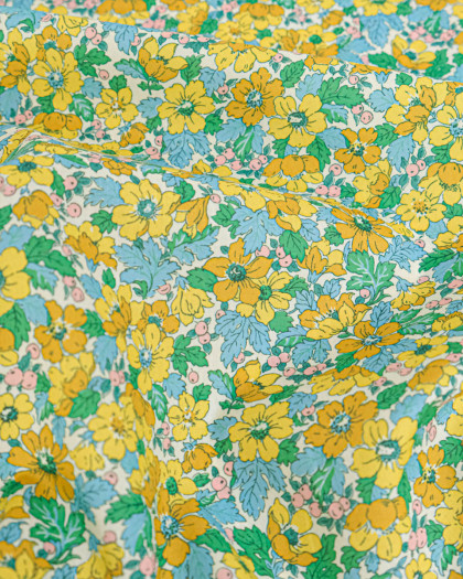 Tissu Liberty Fabrics@ Garden Melody - Dahlia Dream Jaune - Mercerine