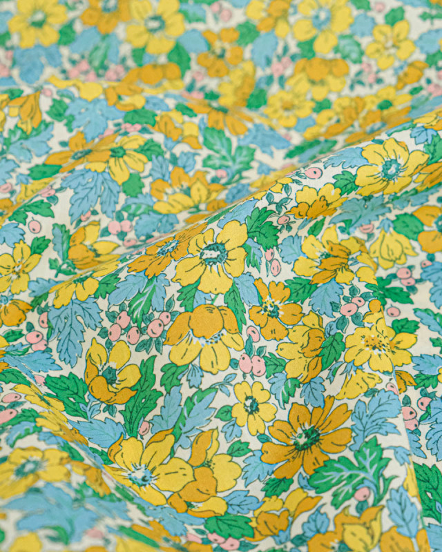Tissu Liberty Fabrics@ Garden Melody - Dahlia Dream Jaune - Mercerine
