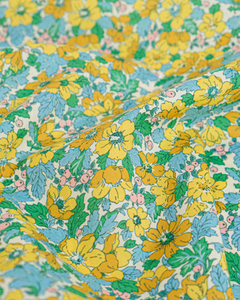 Tissu Liberty Fabrics@ Garden Melody - Dahlia Dream Jaune - Mercerine