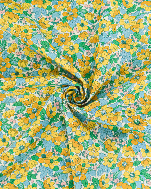 Tissu Liberty Fabrics@ Garden Melody - Dahlia Dream Jaune - Mercerine