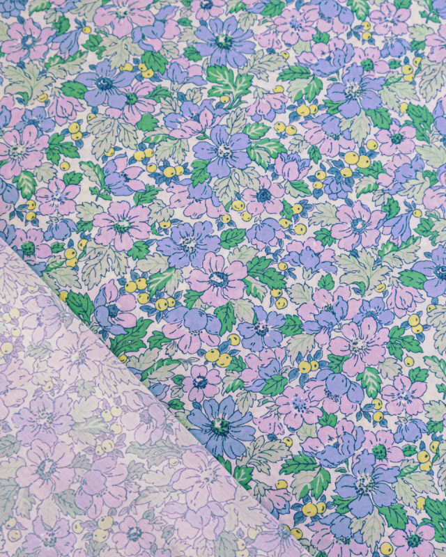 Tissu Liberty Fabrics@ Garden Melody - Dahlia Dream Lilas - Mercerine