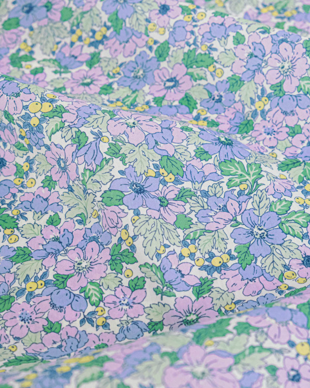 Tissu Liberty Fabrics@ Garden Melody - Dahlia Dream Lilas - Mercerine