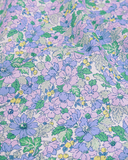 Tissu Liberty Fabrics@ Garden Melody - Dahlia Dream Lilas - Mercerine