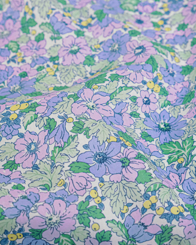 Tissu Liberty Fabrics@ Garden Melody - Dahlia Dream Lilas - Mercerine