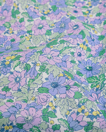 Tissu Liberty Fabrics@ Garden Melody - Dahlia Dream Lilas - Mercerine