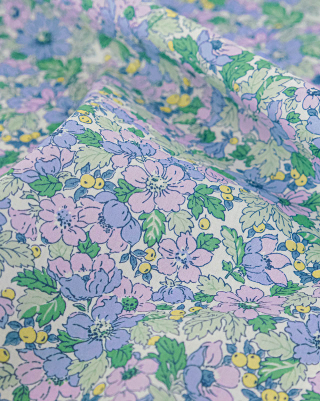 Tissu Liberty Fabrics@ Garden Melody - Dahlia Dream Lilas - Mercerine