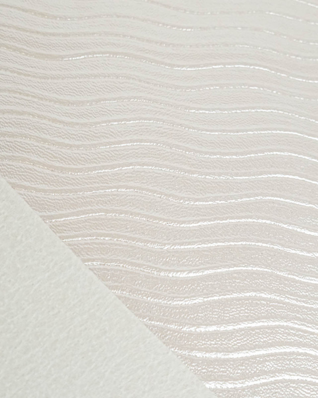 Simili Cuir Dalga Fine Rayure Crème - Mercerine