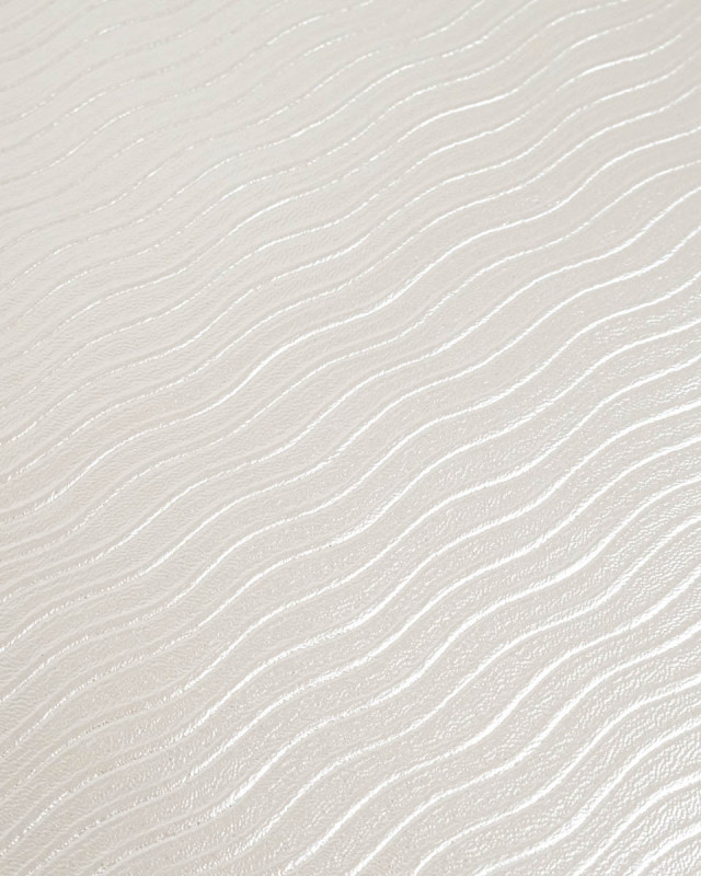 Simili Cuir Dalga Fine Rayure Crème - Mercerine