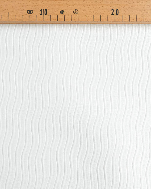 Simili Cuir Dalga Fine Rayure Blanc - Mercerine