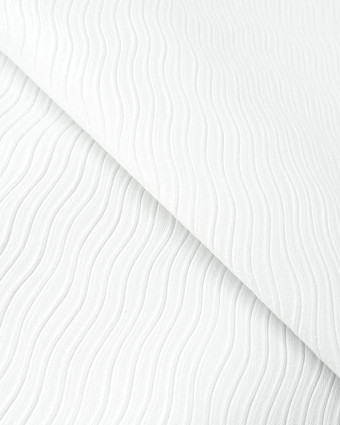 Simili Cuir Dalga Rayure Vague Blanc - Mercerine