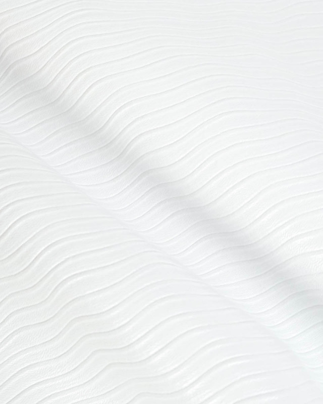 Simili Cuir Dalga Fine Rayure Blanc - Mercerine