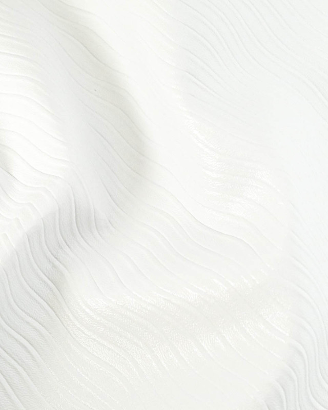 Simili Cuir Dalga Fine Rayure Blanc - Mercerine