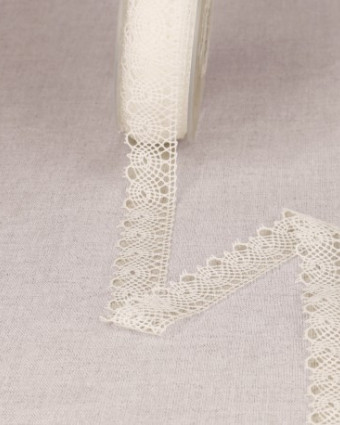 Dentelle aux Fuseaux de Puy Fleur - Ecru, Blanc - Mercerine