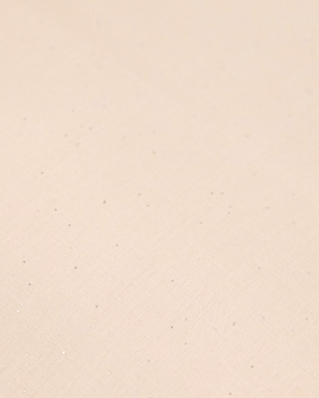 Popeline de Coton Pailletée Argent Nude - Mercerine