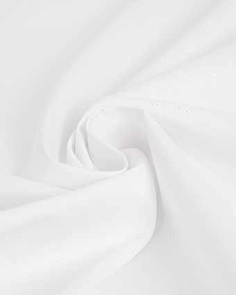 Popeline de Coton Pailletée Argent Blanc - Mercerine
