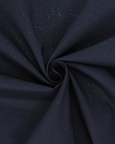 Popeline de Coton Pailletée Argent Navy