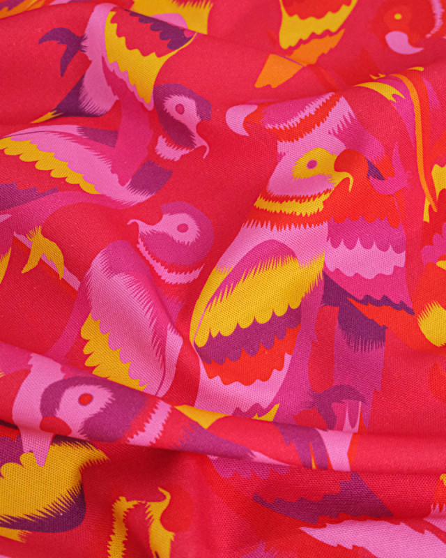 Toile Semi-Panama Rose Fuchsia Peroquet  - Mercerine