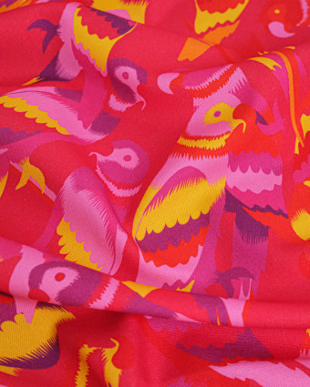 Toile Semi-Panama Rose Fuchsia Peroquet  - Mercerine
