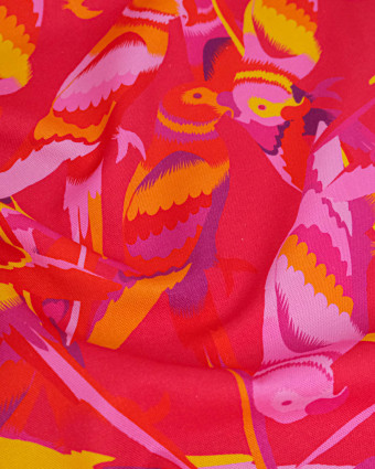 Toile Semi-Panama Rose Fuchsia Peroquet  - Mercerine