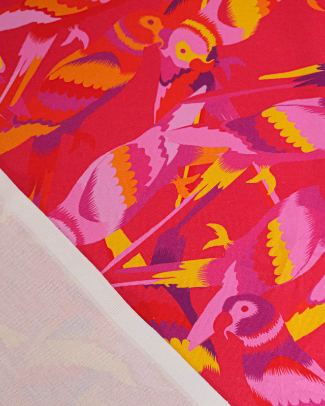 Toile Semi-Panama Rose Fuchsia Peroquet  - Mercerine
