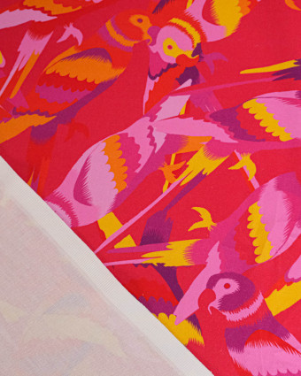 Toile Semi-Panama Rose Fuchsia Peroquet  - Mercerine