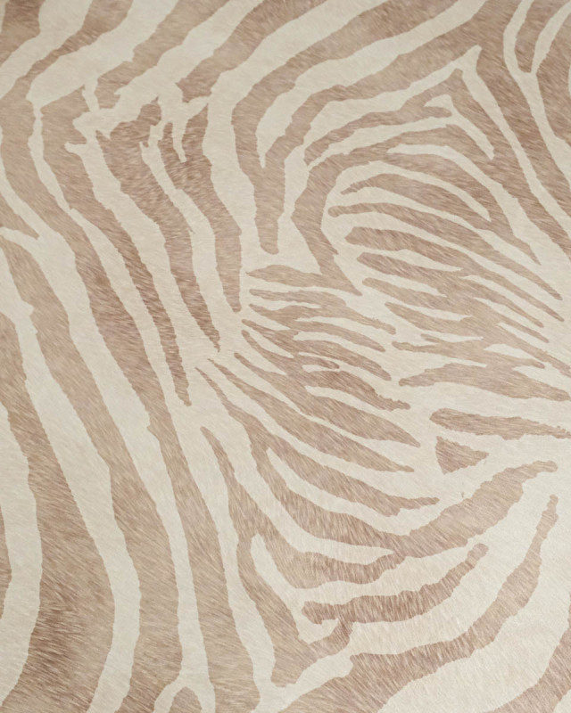 Velours Ras Léger Savane Zèbre Beige - Mercerine