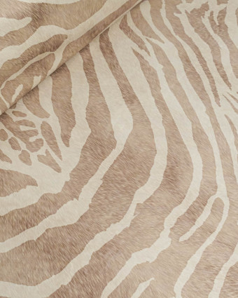 Velours Ras Léger Savane Zèbre Beige - Mercerine