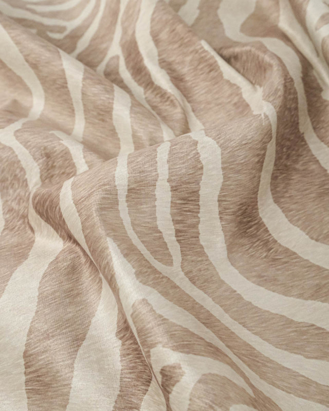 Velours Ras Léger Savane Zèbre Beige - Mercerine