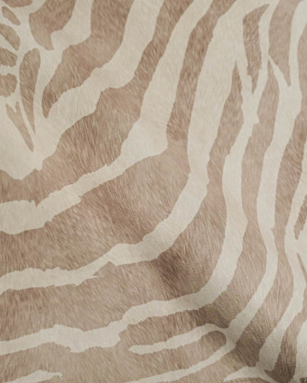 Velours Ras Léger Savane Zèbre Beige - Mercerine
