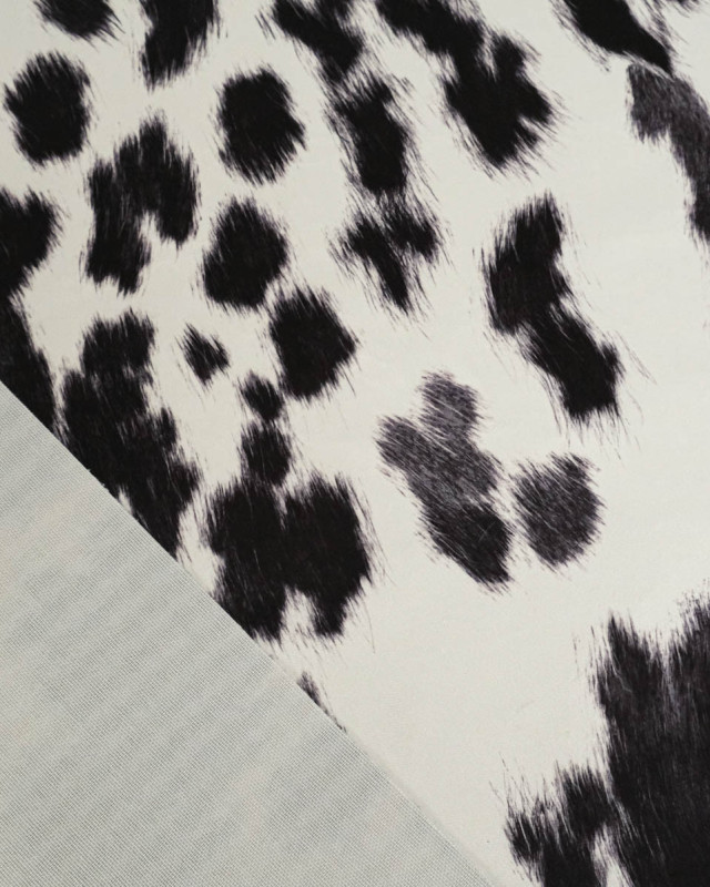 Velours Ras Léger Savane Vache Noir - Mercerine
