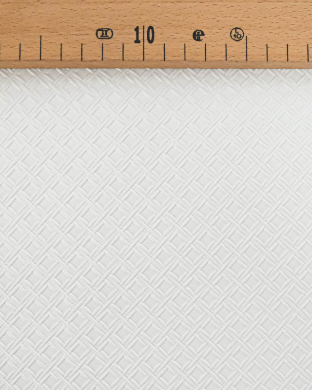 Tissu Simili Cuir Tressé Blanc - Mercerine