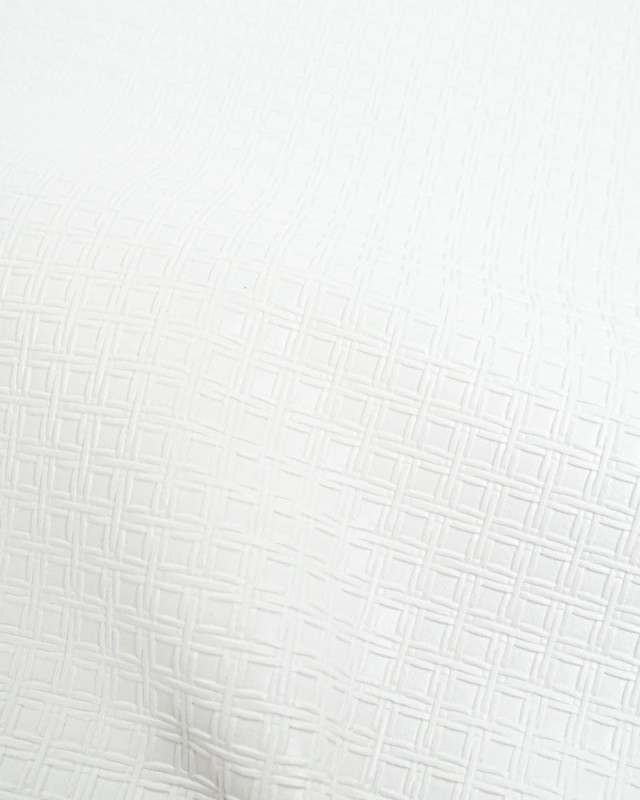 Tissu Simili Cuir Tressé Blanc - Mercerine