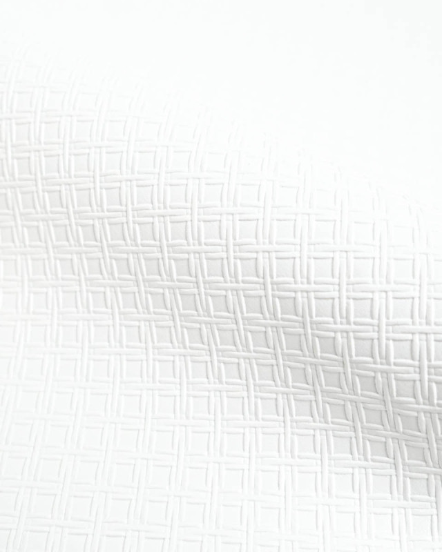 Tissu Simili Cuir Tressé Blanc - Mercerine