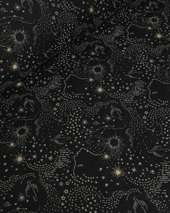 Tissu jacquard vestimentaire Noir Zodiac - Mercerine