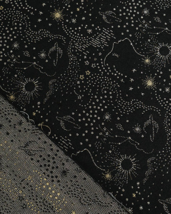 Tissu jacquard vestimentaire Noir Zodiac - Mercerine