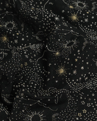 Tissu jacquard vestimentaire Noir Zodiac - Mercerine
