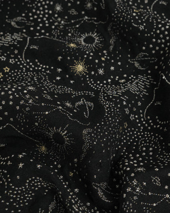 Tissu jacquard vestimentaire Noir Zodiac - Mercerine