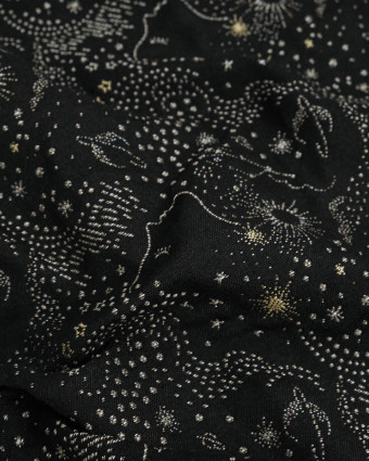 Tissu jacquard vestimentaire Noir Zodiac - Mercerine