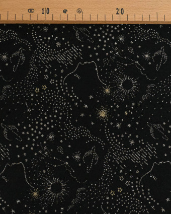 Tissu jacquard vestimentaire Noir Zodiac - Mercerine