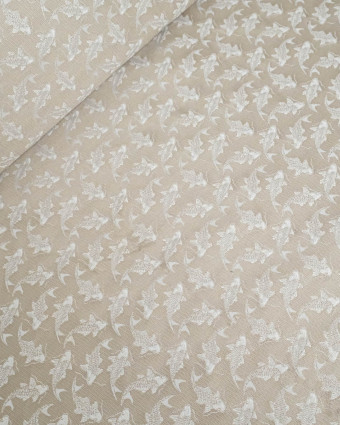 Tissu jacquard vestimentaire Naruto Beige/Blanc - Mercerine