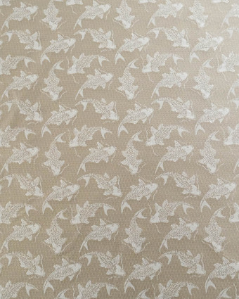 Tissu jacquard vestimentaire Naruto Beige/Blanc - Mercerine