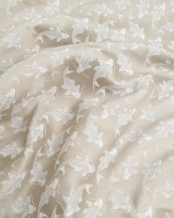 Tissu jacquard vestimentaire Naruto Beige/Blanc - Mercerine