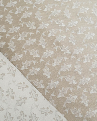 Tissu jacquard vestimentaire Naruto Beige/Blanc - Mercerine
