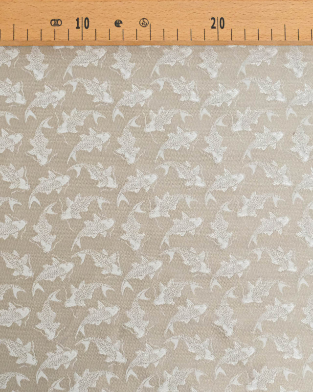 Tissu jacquard vestimentaire Naruto Beige/Blanc - Mercerine