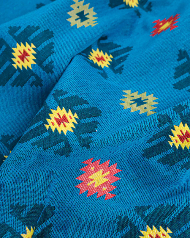 Tissu Jacquard Aztèque Bleu - Mercerine